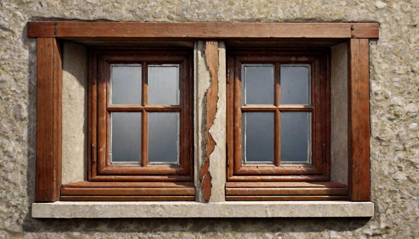 Restauriertes historisches Kastenfenster mit zwei Flügelebenen im Altbau